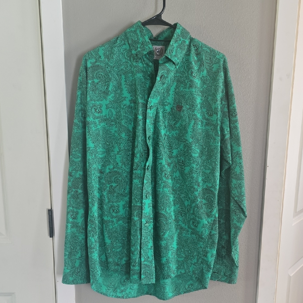 Cinch Green Paisley Men's Shirt